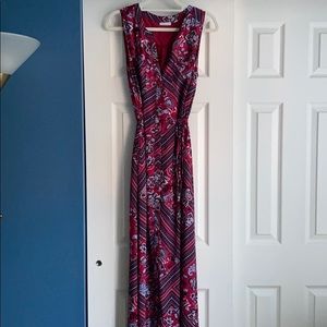 Red, white and blue maxi dress